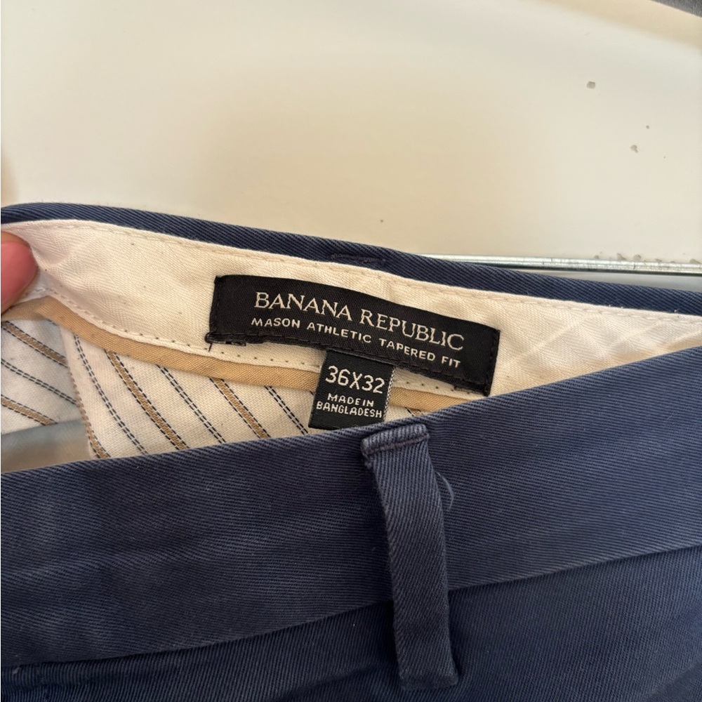Banana Republic Navy Mason Athletic Chinos - 36 x 32